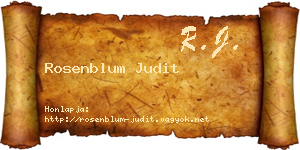 Rosenblum Judit névjegykártya